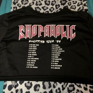 Shopaholic Black Crop Top